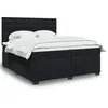 Image de vidaXL Sommier à lattes de lit et matelas Noir 200x200 cm Velours 3291016