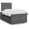 Image de vidaXL Sommier à lattes de lit avec matelas Gris foncé 120x200cm Tissu 3291248