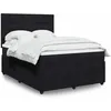 Image de vidaXL Sommier à lattes de lit et matelas Noir 160x200 cm Velours lit lit à plate-forme lit à panneaux meuble de chambre 3292384