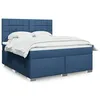 Image de vidaXL Sommier à lattes de lit avec matelas Bleu 180x200 cm Tissu 3292873