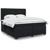 Image de vidaXL Sommier à lattes de lit et matelas Noir 200x200 cm Velours lit lit à plate-forme lit à panneaux meuble de chambre