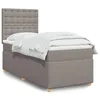 Image de vidaXL Sommier à lattes de lit avec matelas Taupe 90x200 cm Tissu 3293481