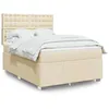 Image de vidaXL Sommier à lattes de lit avec matelas Crème 140x200 cm Tissu 3294010