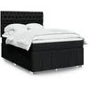 Image de vidaXL Sommier à lattes de lit avec matelas Noir 160x200 cm Tissu 3294028