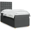 Image de vidaXL Sommier à lattes de lit avec matelas Gris foncé 80x200 cm Tissu 3294198