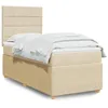 Image de vidaXL Sommier à lattes de lit et matelas Crème 90x190 cm Tissu 3294216
