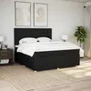 Image de vidaXL Sommier à lattes de lit avec matelas Noir 180x200 cm Tissu 3294451