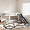Image de vidaXL Lit superposé avec toboggan/échelle blanc 90x200 cm pin massif lit mezzanine lit superposé pour enfants lit 3284243