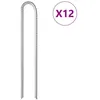 Image de vidaXL Piquets de tente 12pcs en forme de U 37cm Ø10mm acier galvanisé piquet de sol ancrage au sol piquet de camping 4009348