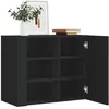 Image de vidaXL Armoire murale noir 75x35x60 cm bois dingénierie armoire suspendue placard mural armoire de salle de bain murale 848424