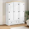 Image de vidaXL Garde-robe Corona blanc 1515x52x186 cm bois de pin massif armoire de rangement organisateur de garde-robe 4012161