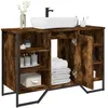 Image de vidaXL Armoire lavabo de salle de bain chêne fumé 91x35x60 cm placard lavabo de salle de bain meubles de salle de bain 848666