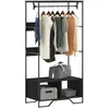 Image de vidaXL Armoire noir 90x50x180 cm bois d'ingénierie armoire de rangement organisateur de garde-robe armoire placard 848669