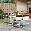 Image de vidaXL Ensemble à manger de jardin avec coussins 5 pcs blanc textilène 3295103