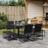 Image de vidaXL Ensemble à manger de jardin 9 pcs noir textilène ensemble à manger dextérieur meuble à manger de jardin table et 3295128