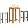Image de vidaXL Ensemble de bar de jardin 3 pcs noir bois massif acacia rotin table et chaises de bar dextérieur ensemble de 3295267