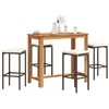 Image de vidaXL Ensemble de bar de jardin 5 pcs marron bois massif acacia rotin 3295282