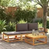 Image de vidaXL Ensemble de canapés de jardin 4 pièces avec coussins en bois dacacia et corde 3278843