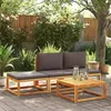 Image de vidaXL Ensemble de canapés de jardin 4 pièces avec coussins en bois dacacia et rotin 3278912