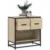 Image de vidaXL Table de chevet chêne sonoma 60x31x60 cm bois ingénierie métal table dappoint armoire de lit table dappoint pour 848695