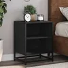 Image de vidaXL Table de chevet noir 40x31x50 cm bois dingénierie et métal table dappoint armoire de lit table dappoint pour 848699
