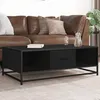 Image de vidaXL Table basse noir 100x57x35 cm bois dingénierie et métal table dappoint table de salon table latérale bout de 848759