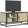 Image de vidaXL Meuble TV chêne sonoma 80x345x40 cm bois dingénierie et métal banc TV meuble hifi centre de divertissement 848820