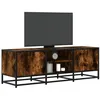 Image de vidaXL Meuble TV chêne fumé 120x35x41 cm bois dingénierie et métal banc TV meuble hifi centre de divertissement buffet 848841