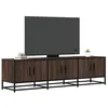 Image de vidaXL Meuble TV chêne marron 150x35x41 cm bois dingénierie et métal banc TV meuble hifi centre de divertissement 848863