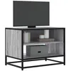Image de vidaXL Meuble TV sonoma gris 61x40x46 cm bois dingénierie et métal banc TV meuble hifi centre de divertissement buffet 848882