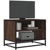Image de vidaXL Meuble TV chêne marron 61x40x46 cm bois dingénierie et métal banc TV meuble hifi centre de divertissement buffet 848883