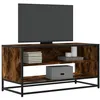 Image de vidaXL Meuble TV chêne fumé 91x40x46 cm bois dingénierie et métal banc TV meuble hifi centre de divertissement buffet 848886