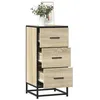 Image de vidaXL Buffet chêne sonoma 355x35x76 cm bois dingénierie et métal 848945