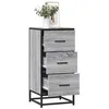 Image de vidaXL Buffet sonoma gris 355x35x76 cm bois dingénierie et métal meuble de rangement meuble de rangement de cuisine 848947