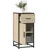 Image de vidaXL Buffet chêne sonoma 35 5x35x76 cm bois dingénierie et métal armoire de rangement meuble dentrée meuble dappoint 848960