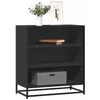 Image de vidaXL Buffet noir 68x35x76 cm bois dingénierie et métal armoire de rangement meuble dentrée meuble dappoint meuble 848974