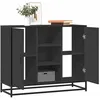 Image de vidaXL Buffet noir 92x35x76 cm bois d’ingénierie armoire de rangement meuble dentrée meuble dappoint meuble de 849014