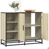 Image de vidaXL Buffet chêne sonoma 92x35x76 cm bois dingénierie 849020