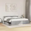 Image de vidaXL Cadre de lit tête de lit sans matelas gris béton 200x200 cm 3295537