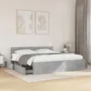 Image de vidaXL Cadre de lit avec tête de lit sans matelas gris béton 180x200cm 3295544