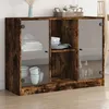 Image de vidaXL Buffet chêne fumé 102x37x755 cm bois dingénierie armoire de rangement armoire latérale buffet de salle à manger 3295875