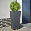 Image de vidaXL Jardinières 2 pcs anthracite 35x35x75 cm acier jardinière dextérieur boîte à fleurs boîte de jardin jardinière 851085