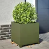 Image de vidaXL Jardinière vert olive 50x50x50 cm acier planteur jardinière de patio bac à fleurs jardinière dextérieur boîte à 851216