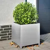 Image de vidaXL Jardinière 50x50x50 cm acier galvanisé planteur jardinière de patio bac à fleurs jardinière dextérieur 851218