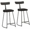 Image de vidaXL Tabourets de bar lot de 2 noir 49x43x88 cm bois manguier massif chaise chaise de bar de cuisine chaise de 4013516