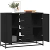 Image de vidaXL Buffet noir 92x35x76 cm bois d’ingénierie 3300825