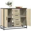 Image de vidaXL Buffet chêne sonoma 92x35x76 cm bois dingénierie meuble de rangement meuble de rangement de cuisine meuble de 3300826