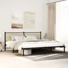 Image de vidaXL Cadre de lit en métal avec tête de lit chêne sonoma 200x200 cm lit double meuble de chambre à coucher lit 3301359