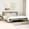 Image de vidaXL Cadre de lit en métal avec tête de lit chêne sonoma 180x200 cm lit double meuble de chambre à coucher lit 3301391