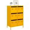 Image de vidaXL Buffet haut jaune moutarde 68x39x1015 cm acier 851223